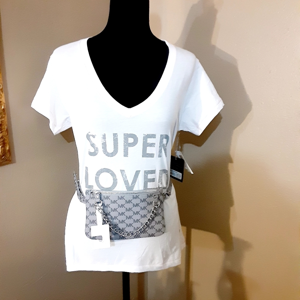 Peace Love world Super Love cotton v-neck - Picture 1 of 5
